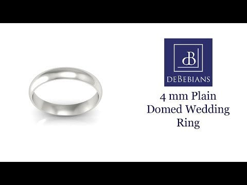 Platinum Wedding Ring Domed 4mm