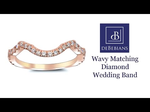 Wavy Matching Diamond Wedding Band