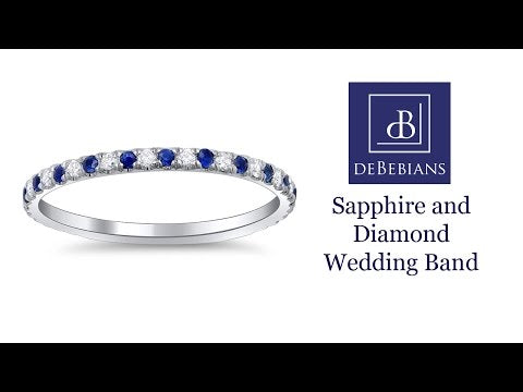 Sapphire and Diamond Wedding Band