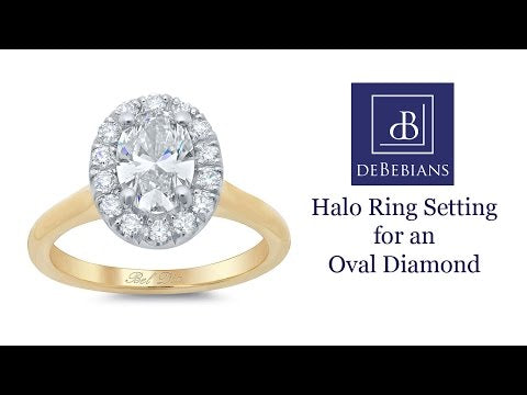 Halo Ring Setting for an Oval Diamond or Moissanite