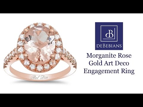 Morganite Rose Gold Art Deco Engagement Ring