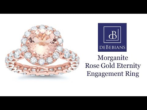 Morganite Rose Gold Eternity Engagement Ring