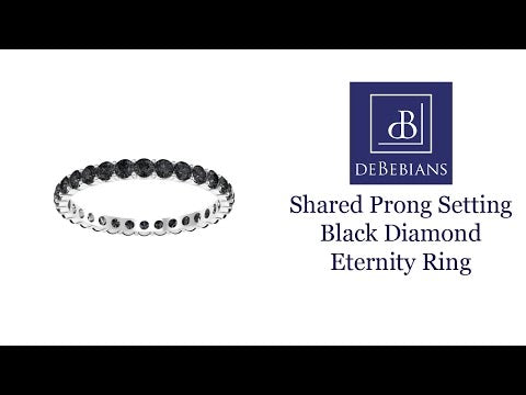 Shared Prong Setting Black Diamond Eternity Ring