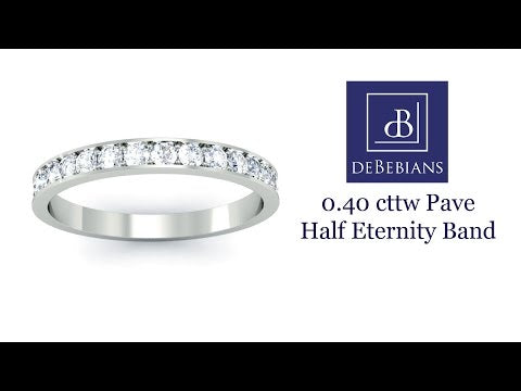 2.5mm Pave Half Round Diamond Eternity Rings