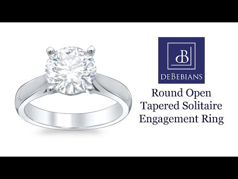 Round Open Tapered Solitaire Engagement Ring 2.7mm