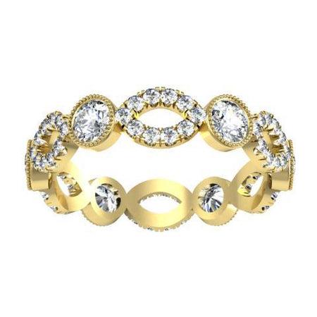 Round Brilliant Cut Bezel & Pave Set Diamond Eternity Ring - 1.15 carat Diamond Eternity Rings deBebians 