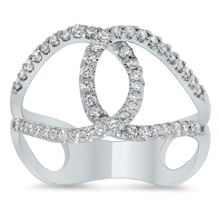 Interlocking Pave Diamond Loop Ring Diamond Wedding Rings deBebians 