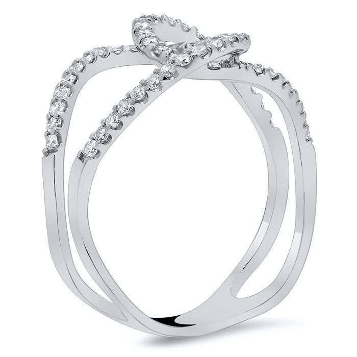 Interlocking Pave Diamond Loop Ring Diamond Wedding Rings deBebians 