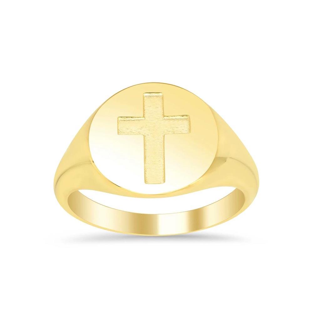 Cross Signet Ring for Ladies Signet Rings deBebians 