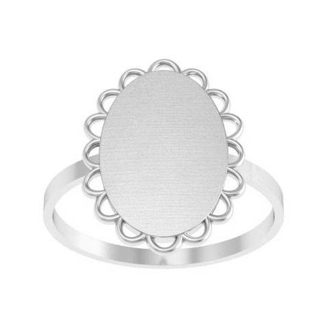 Pretty Scalloped Edge Oval Signet Ring Signet Rings deBebians 