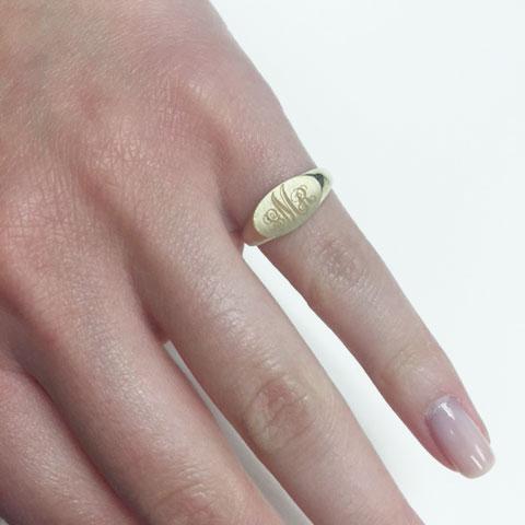 Solid Back Oval Signet Rings Gold Signet Rings deBebians 