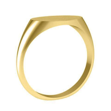 Solid Back Oval Signet Rings Gold Signet Rings deBebians 