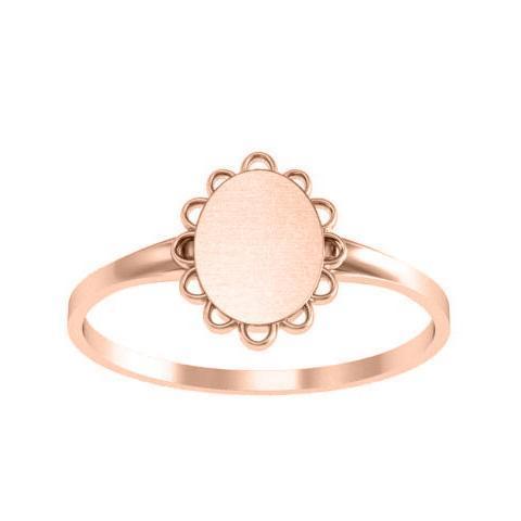 Scalloped Edge 14k Gold Signet Rings Signet Rings deBebians 