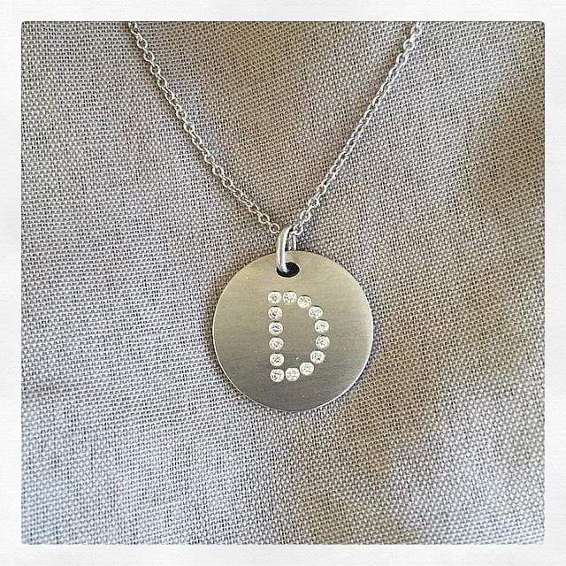 Diamond Initial Pendant Personalized Necklaces deBebians 