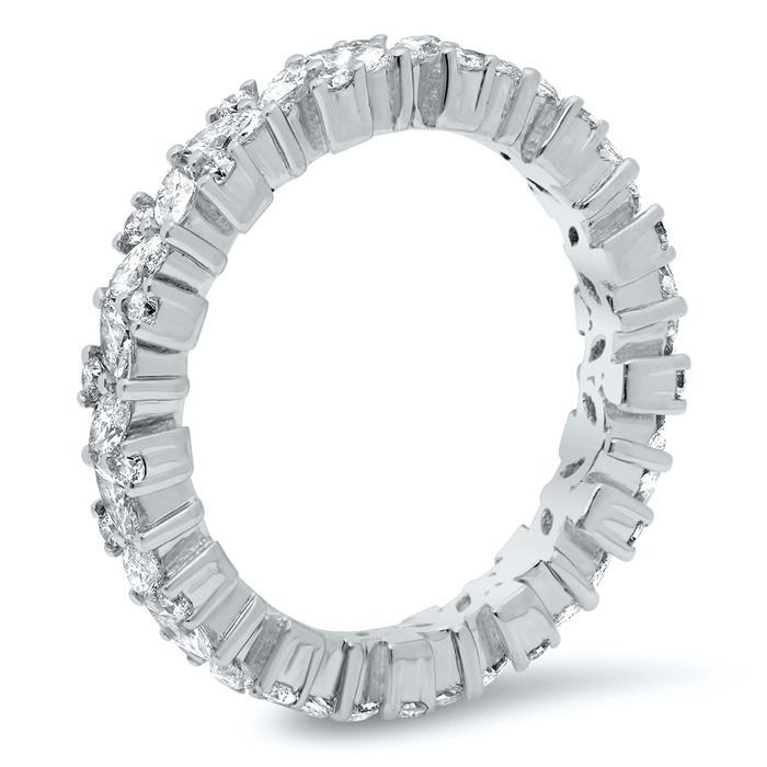 Marquise and Round Diamond Laurel Eternity Ring Diamond Eternity Rings deBebians 