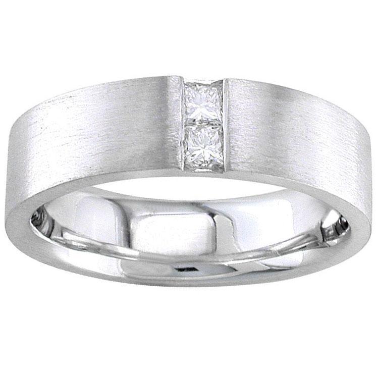 Mens Wedding Ring with Princess Cut Diamonds Men's Diamond Wedding Rings deBebians 
