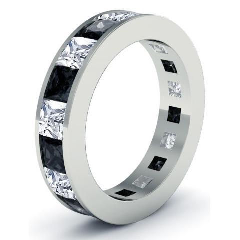 Men's Black and White Diamond Eternity Ring , Rings, deBebians 