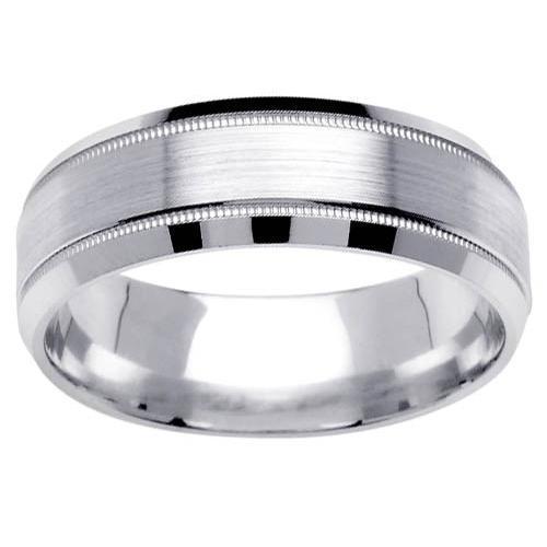 Mens Platinum Band in 7 mm Comfort Fit PT950 Platinum Wedding Rings deBebians 