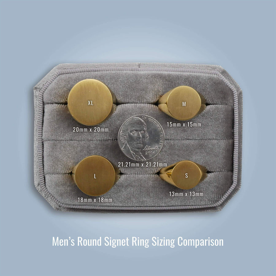 Men's Round Signet Ring - Extra Large Signet Rings deBebians 