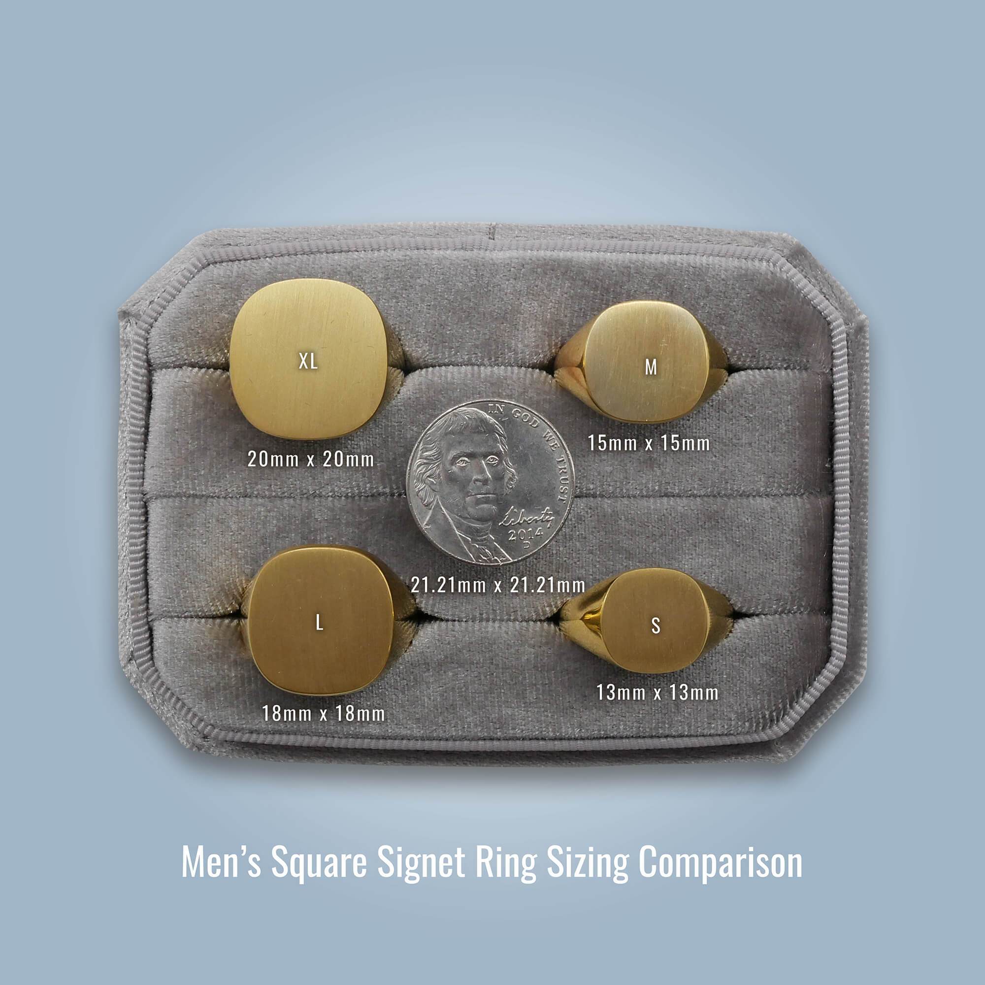 Men's Square Signet Ring - Medium Signet Rings deBebians 