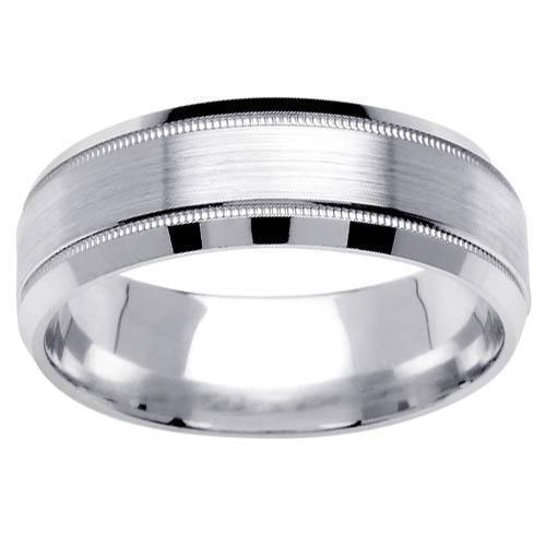 Brushed Wedding Ring for Men in 7mm Unique Wedding Rings deBebians 