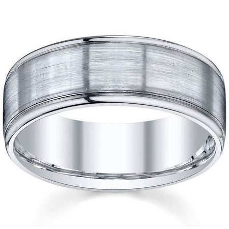 Brushed Mens Wedding Band Unique Wedding Rings deBebians 