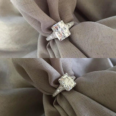 Milgrained Diamond Engagement Ring Setting Diamond Accented Engagement Rings deBebians 