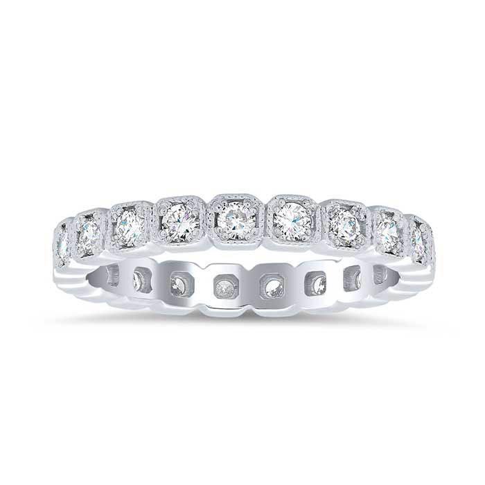 Round Brilliant Cut Bezel Set Diamond Eternity Band - 0.72 carat Diamond Eternity Rings deBebians 