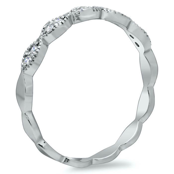 Milgrained Marquise Scalloped Pave Diamond Wedding Ring Diamond Wedding Rings deBebians 