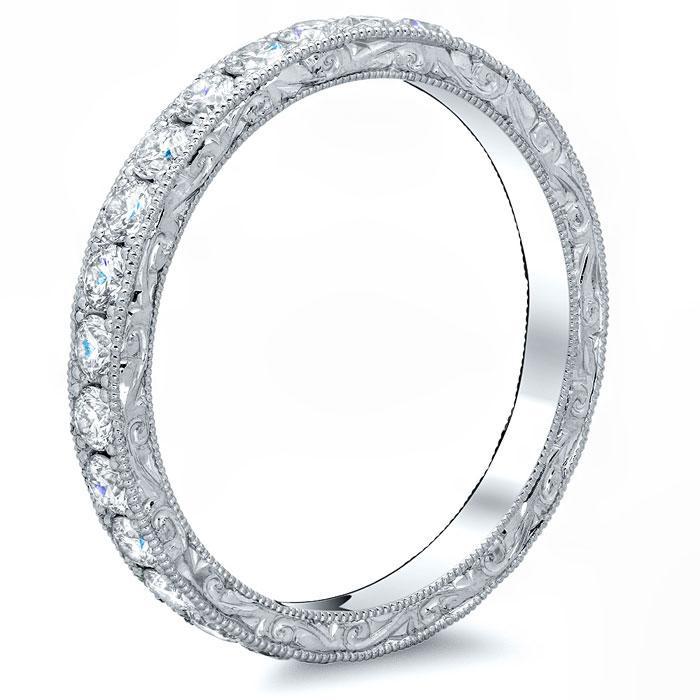 Round Micro Pave Milgrain Diamond Eternity Band - 0.85 carat Diamond Eternity Rings deBebians 