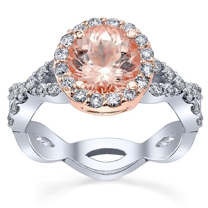 Morganite Infinity Engagement Ring in Rose Gold Rose Gold & Morganite Engagement Rings deBebians 