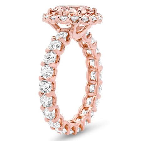 Morganite Rose Gold Eternity Engagement Ring Rose Gold & Morganite Engagement Rings deBebians 