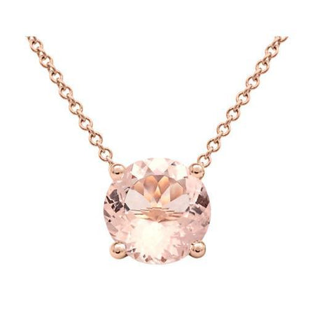 Morganite Solitaire Pendant Solitaire Necklaces deBebians 