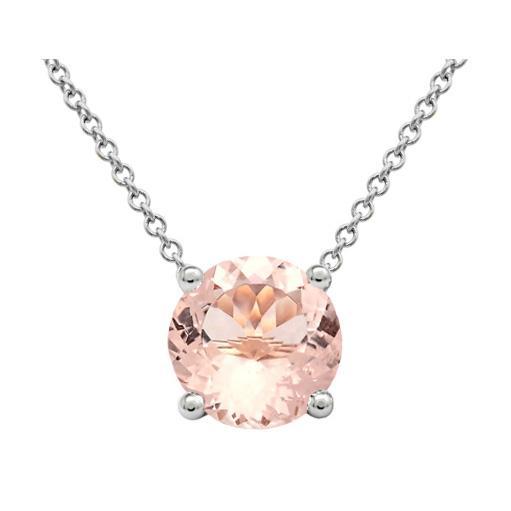 Morganite Solitaire Pendant Solitaire Necklaces deBebians 