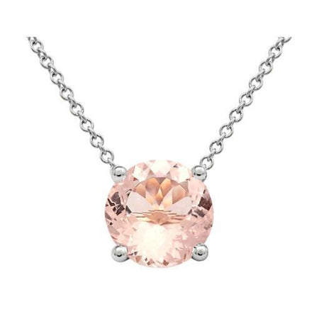 Morganite Solitaire Pendant Solitaire Necklaces deBebians 