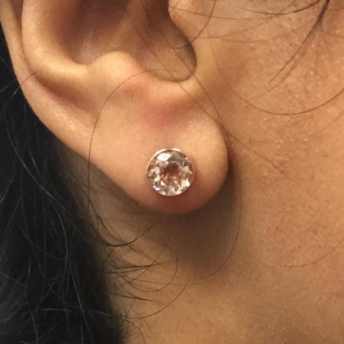 Gemondo Morganite Round Stud Earrings In 9ct Rose Gold 3.50mm Claw Set Gemondo Morganite Round Stud Earrings In 9ct Rose Gold 3.50mm Claw Set