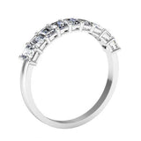 Nine Diamond Ring with Asscher or Emerald Diamond Wedding Rings debebians 