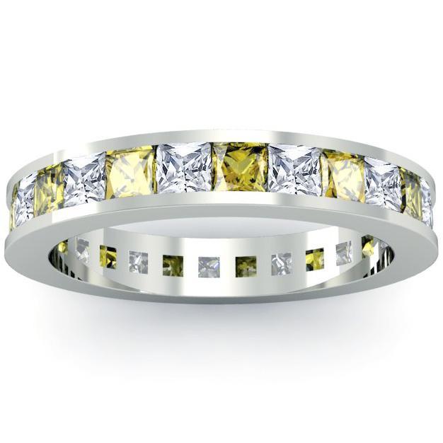November Birthstone Ring with Diamonds and Yellow Sapphires Gemstone Eternity Rings deBebians 