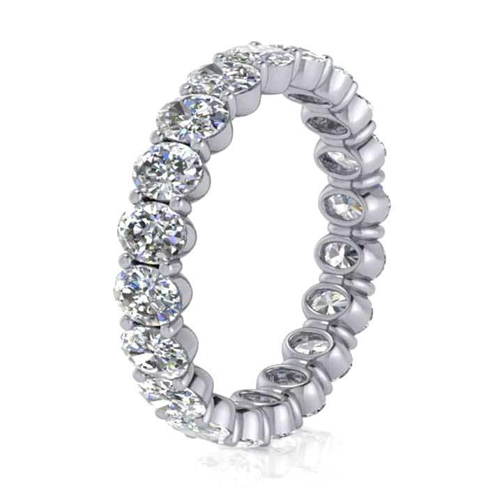 Oval Shared Prong Diamond Eternity Band - 2.40 carat Diamond Eternity Rings deBebians 