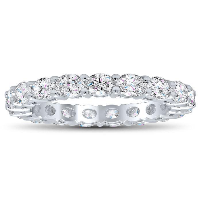 Oval Shared Prong Diamond Eternity Band - 1.90 carat Diamond Eternity Rings deBebians 