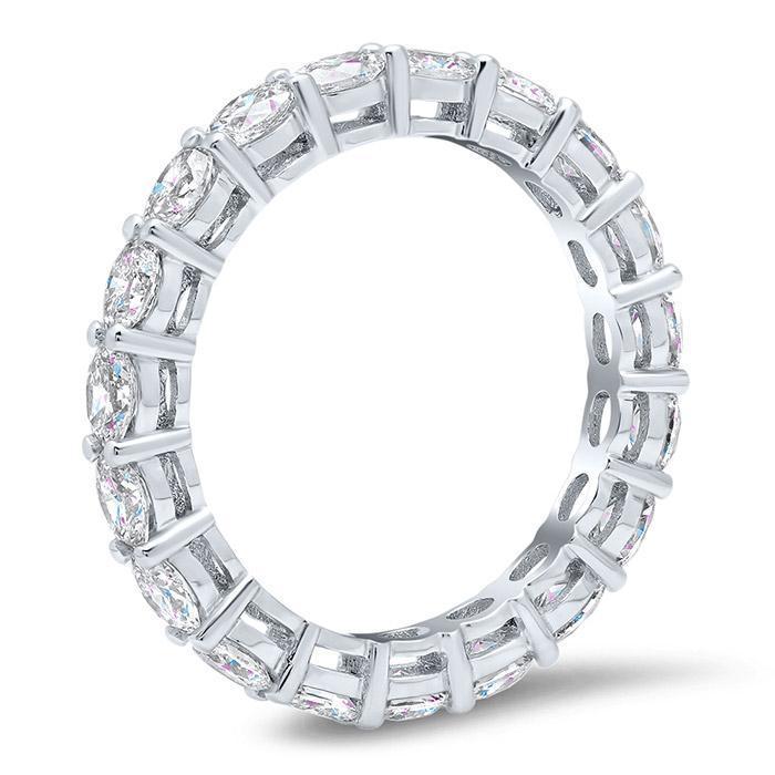 Oval Shared Prong Diamond Eternity Band - 1.90 carat Diamond Eternity Rings deBebians 
