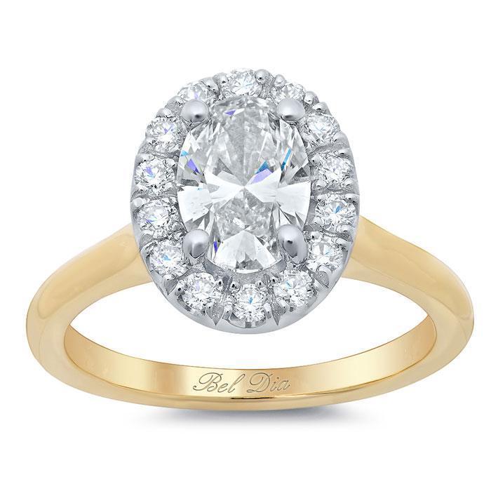 Halo Ring Setting for an Oval Diamond or Moissanite Halo Engagement Rings deBebians 