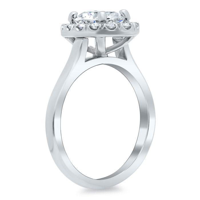 Halo Ring Setting for an Oval Diamond or Moissanite Halo Engagement Rings deBebians 