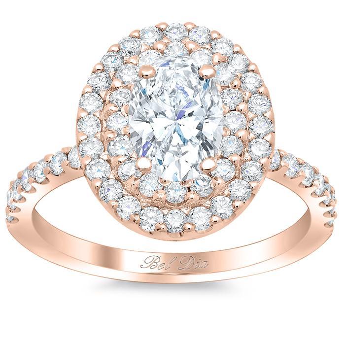 Oval Double Halo Engagement Ring Double Halo Engagement Rings deBebians 