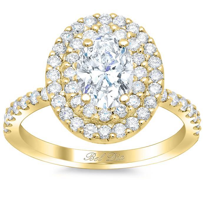 oval double halo engagement rings
