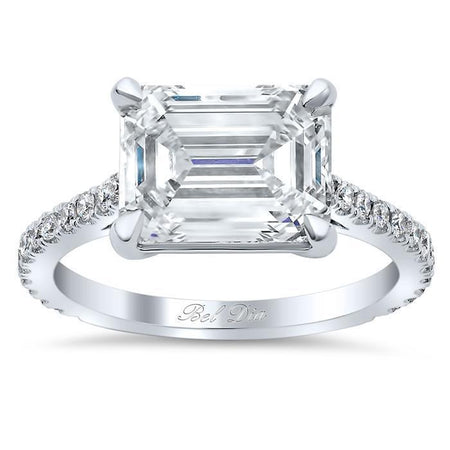 East West Engagement Ring Diamond Accented Engagement Rings deBebians 