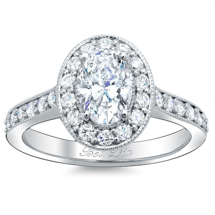 Oval Halo Pave Engagement Ring Setting Halo Engagement Rings deBebians 