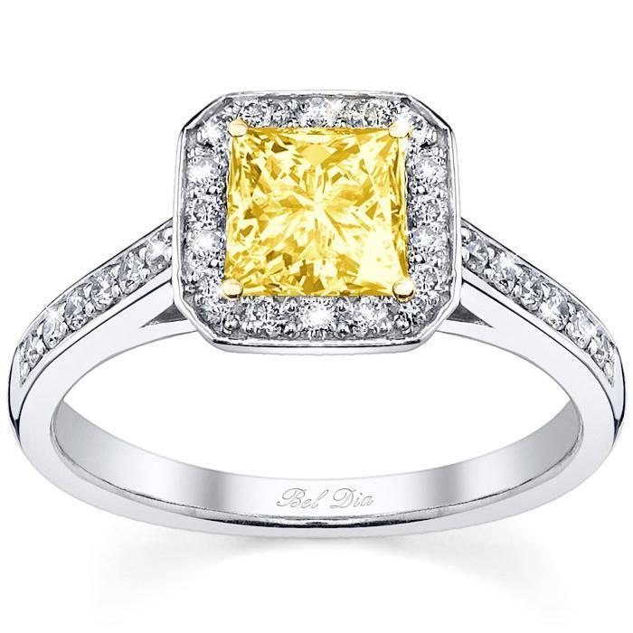 Square Yellow Diamond Engagement Ring Yellow Diamond Engagement Rings deBebians 