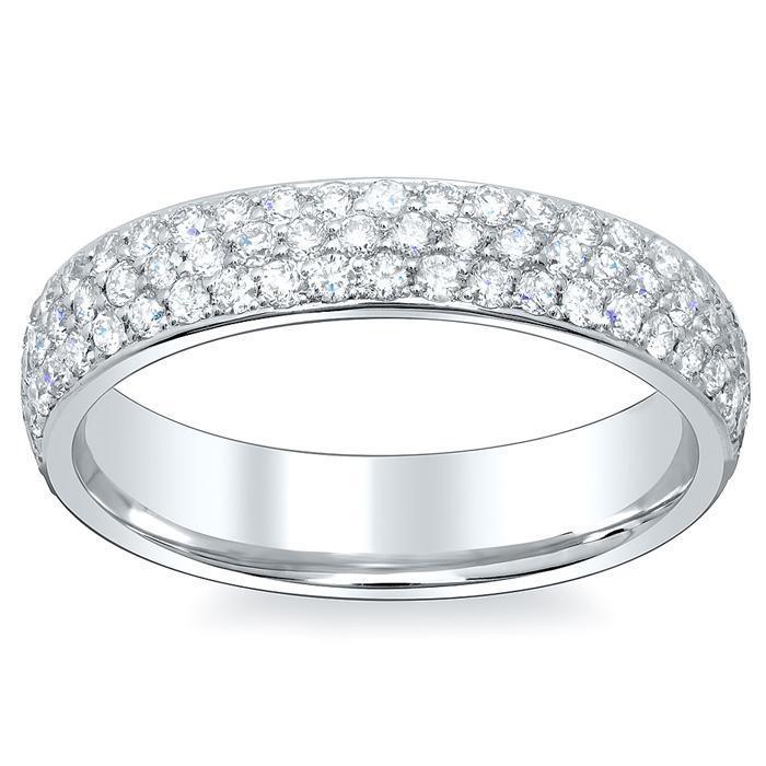 Three Row Pave Set Diamond Eternity Band - 1.70 carat - SI Clarity Diamond Eternity Rings deBebians 