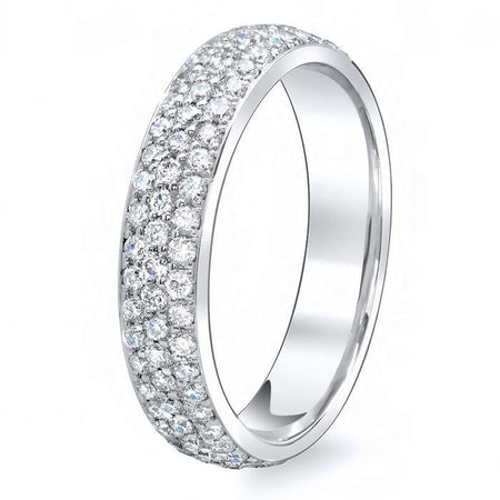 Three Row Pave Set Diamond Eternity Band - 1.70 carat - SI Clarity Diamond Eternity Rings deBebians 